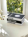 Fashion City Decorative Fake Books – Paris, London, New York Display