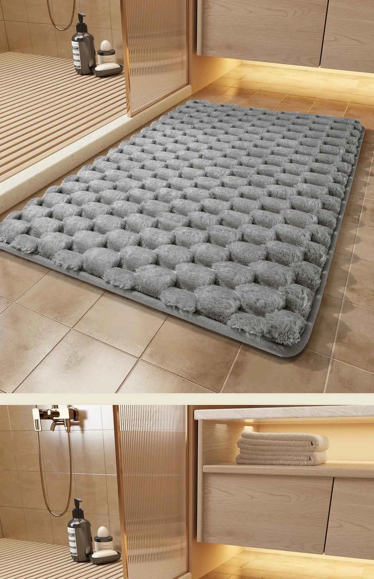 Granular Plush Memory Foam Bath Mat – Soft, Absorbent, and Non-Slip Comfort