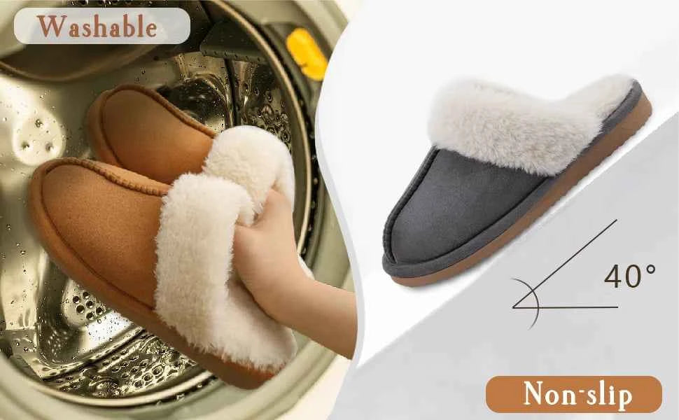 Cozy Women's Fluffy Faux Fur Slippers for Winter Comfort