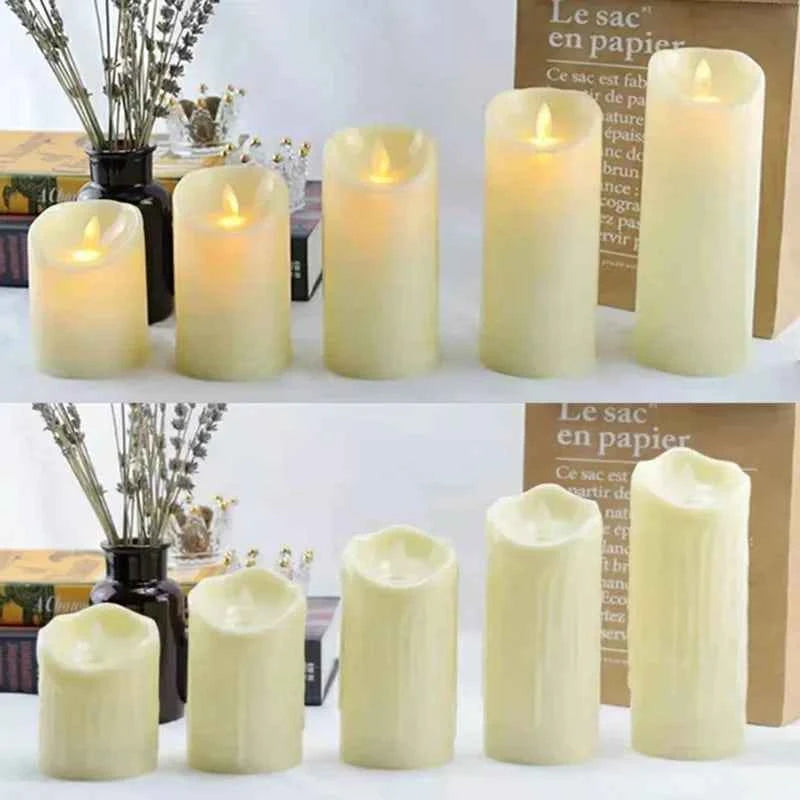 Flameless LED Flickering Tea Light Candles - Battery Powered Christmas Decor