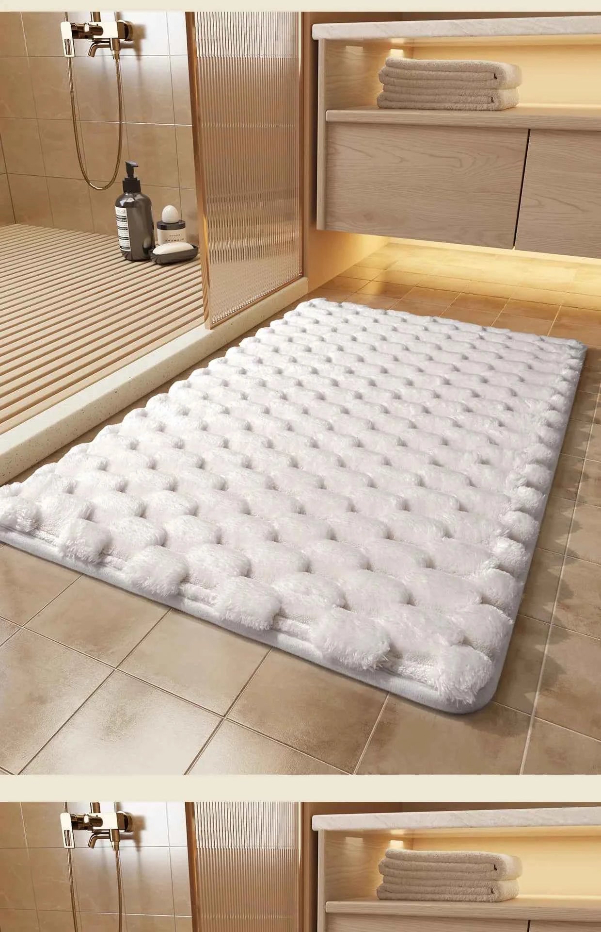 Granular Plush Memory Foam Bath Mat – Soft, Absorbent, and Non-Slip Comfort