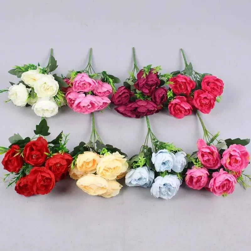 Autumn Silk Peony Bouquet – 6-Head Artificial Flowers