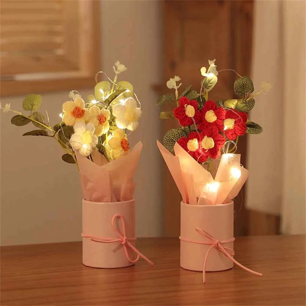 Cozy Hand-Knitted Wool Bouquet – Timeless Handmade Decor