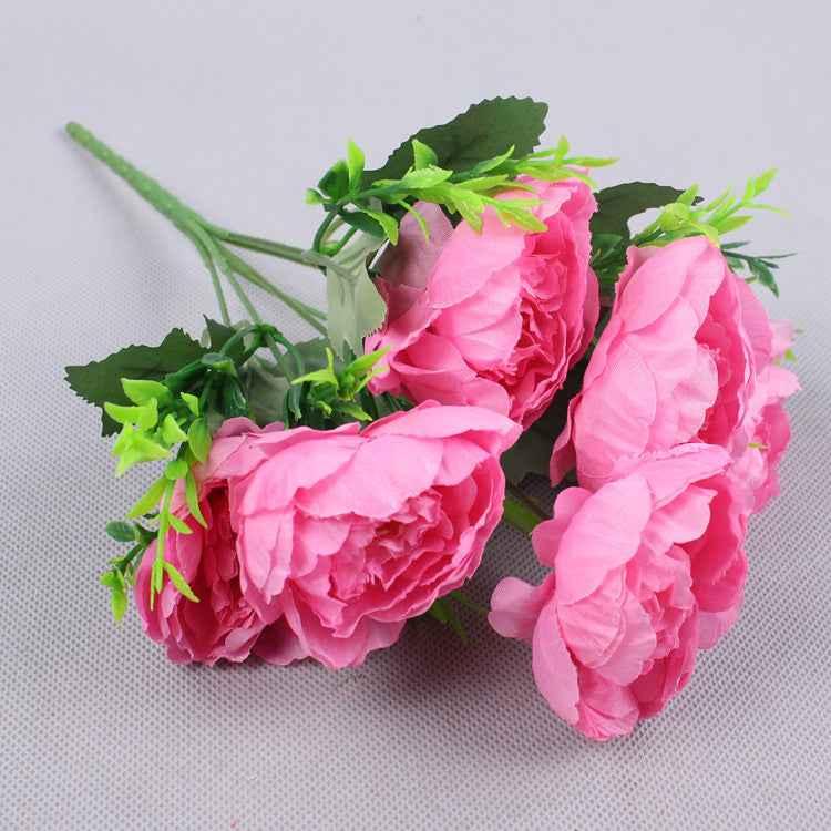 Autumn Silk Peony Bouquet – 6-Head Artificial Flowers