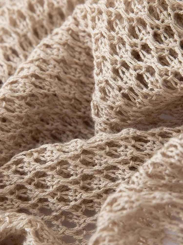Spring Silk Cashmere Shawl – Lightweight Openwork Wrap with Sleeves