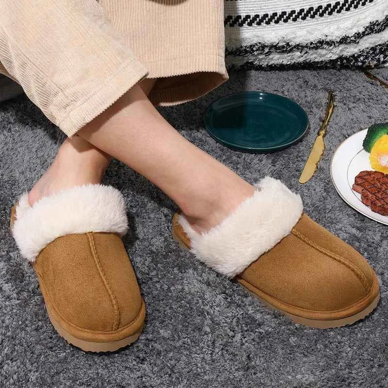 Cozy Women's Fluffy Faux Fur Slippers for Winter Comfort