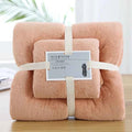 2pcs Luxury Coral Fleece Bath & Face Towel Set
