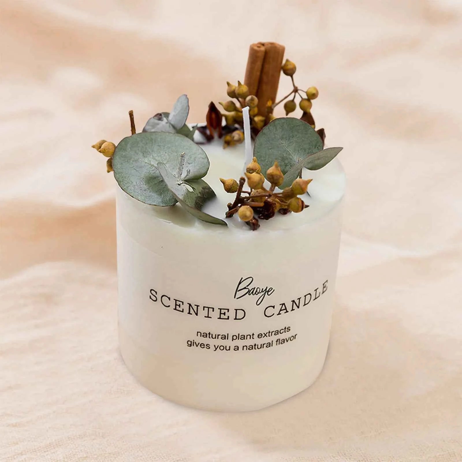 Organic Soy Wax Scented Candle - Handmade with Dried Flowers & Pure Oils