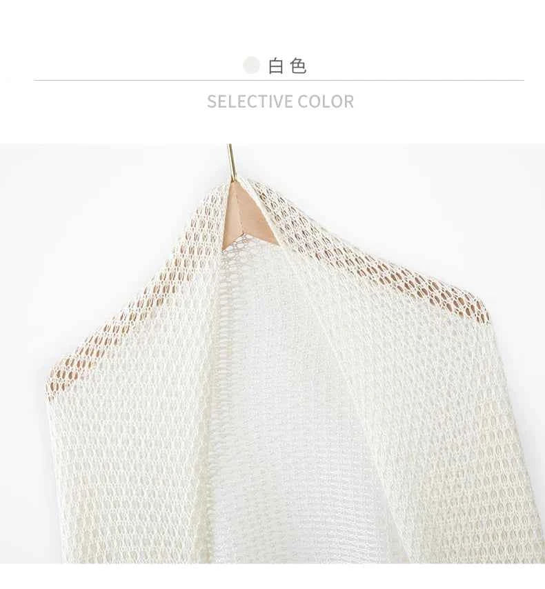 Spring Silk Cashmere Shawl – Lightweight Openwork Wrap with Sleeves