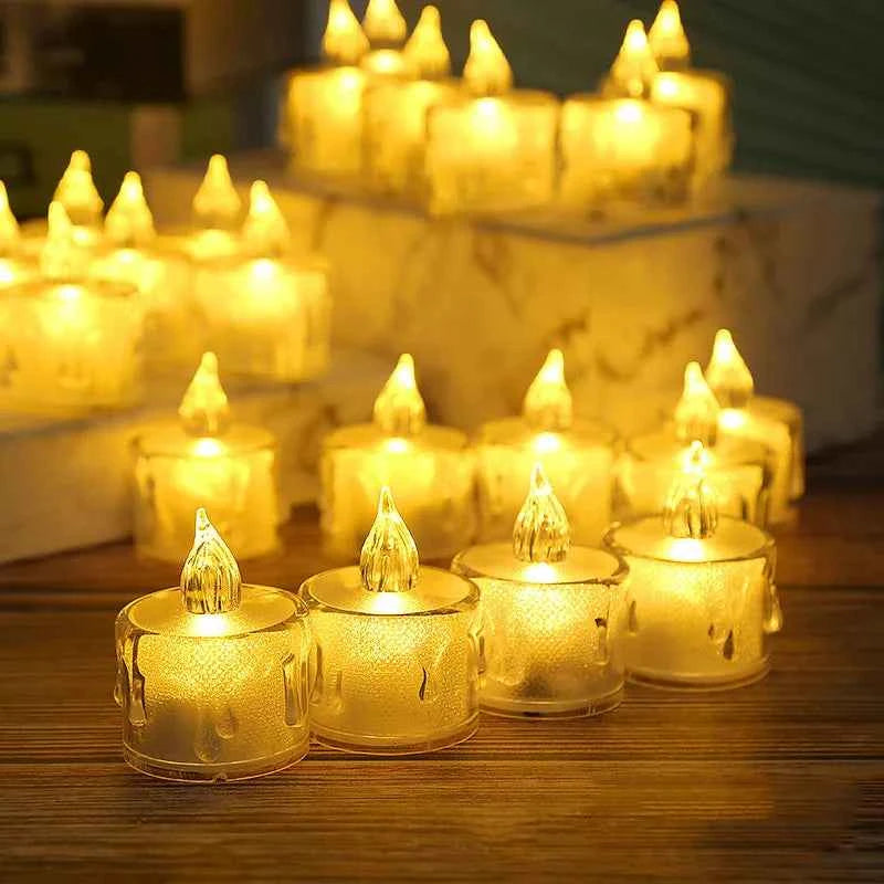 Heart-Shaped Flameless LED Tealight Candles - Battery Powered Home & Party Decor