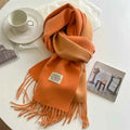 Warm Winter Cashmere Scarf – Fashionable Double-Sided Shawl Wrap
