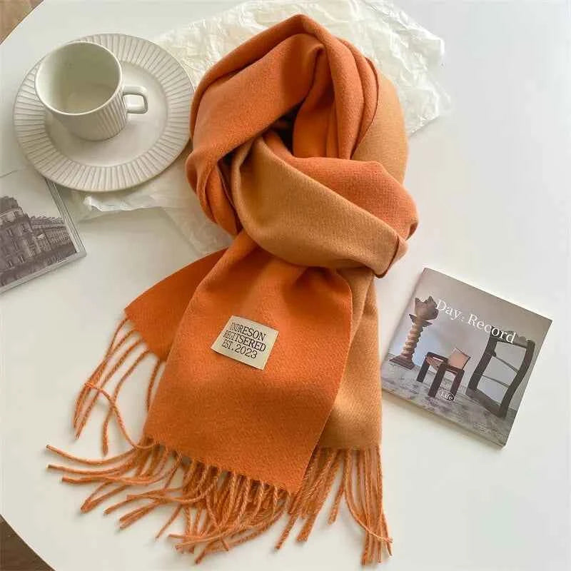 Warm Winter Cashmere Scarf – Fashionable Double-Sided Shawl Wrap