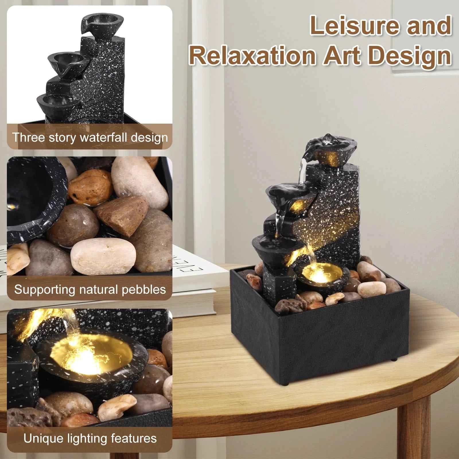 Tabletop Waterfall Fountain – Relaxing Home Decor
