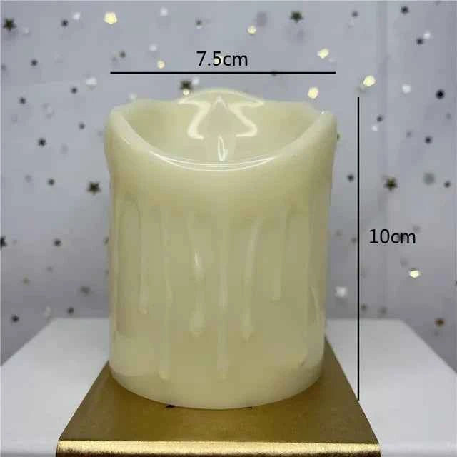 Flameless LED Flickering Tea Light Candles - Battery Powered Christmas Decor