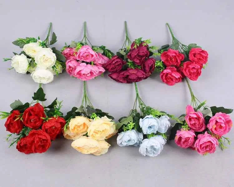 Autumn Silk Peony Bouquet – 6-Head Artificial Flowers