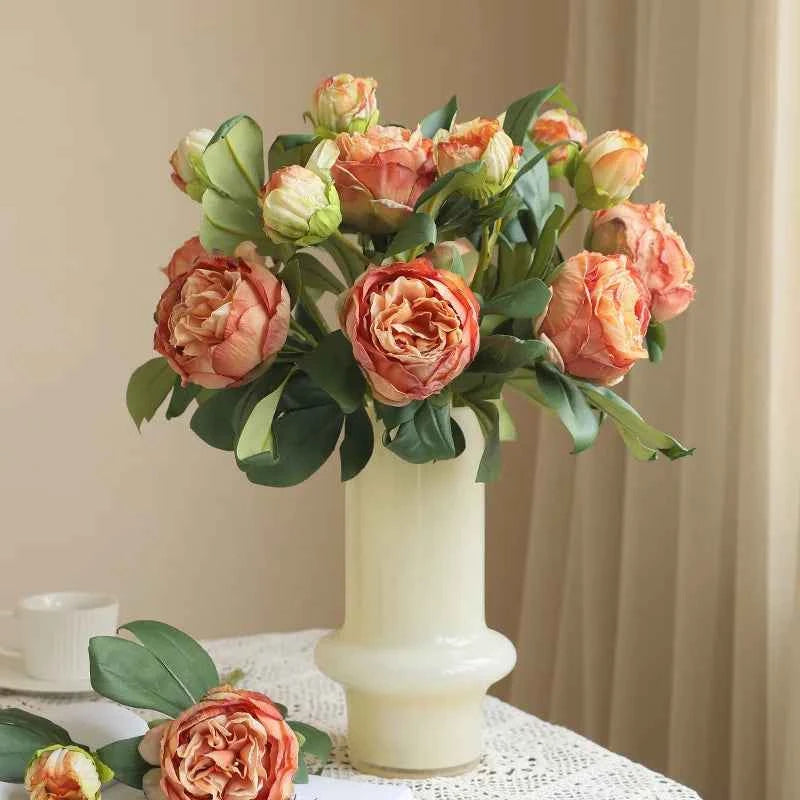Elegant Silk Peony Stems – 2-Head Artificial Flowers for Décor