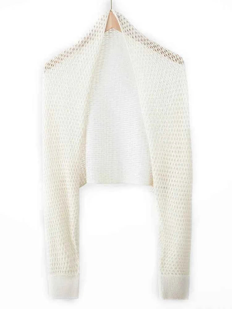 Spring Silk Cashmere Shawl – Lightweight Openwork Wrap with Sleeves