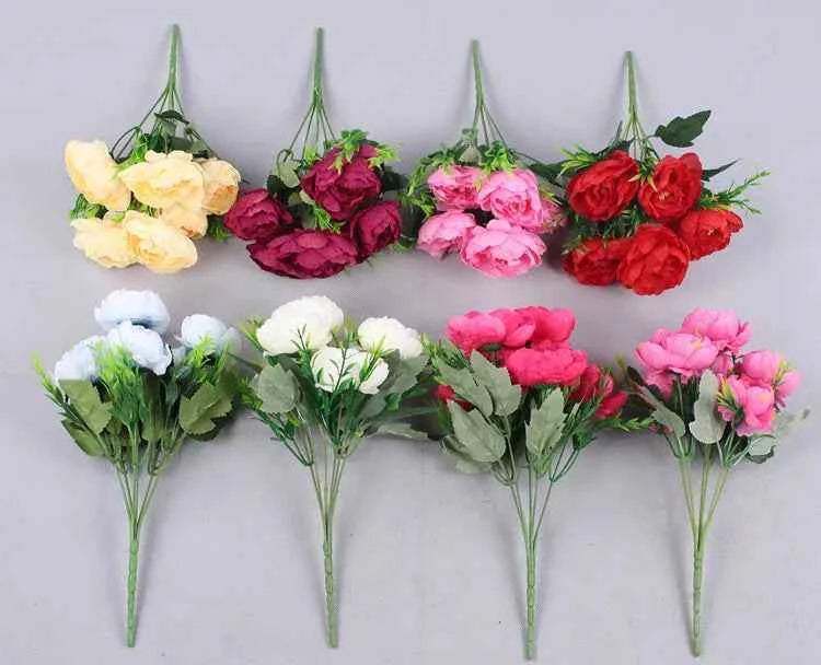 Autumn Silk Peony Bouquet – 6-Head Artificial Flowers