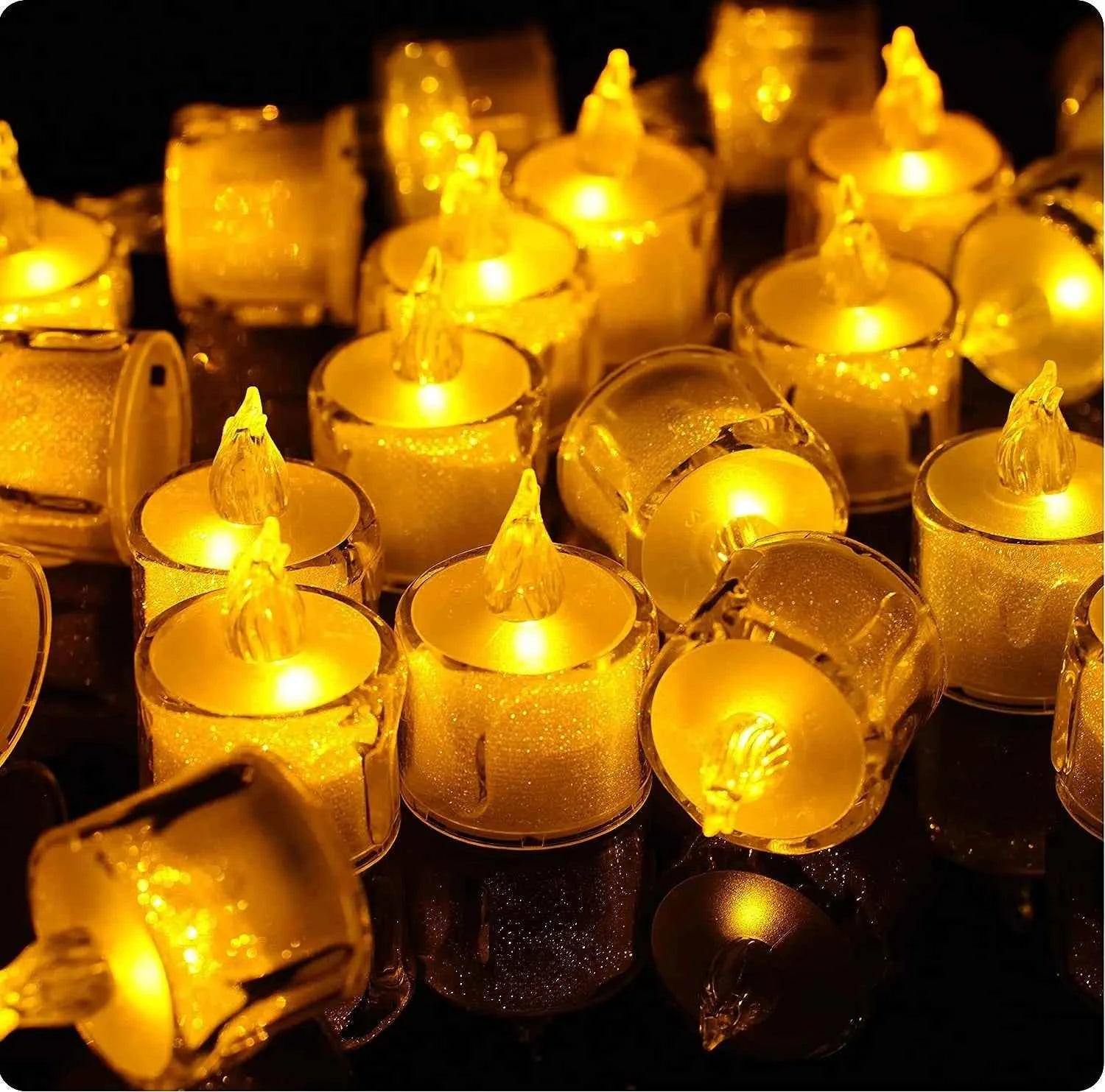 Heart-Shaped Flameless LED Tealight Candles - Battery Powered Home & Party Decor