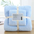 2pcs Luxury Coral Fleece Bath & Face Towel Set