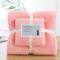 2pcs Luxury Coral Fleece Bath & Face Towel Set