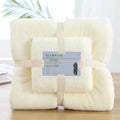 2pcs Luxury Coral Fleece Bath & Face Towel Set