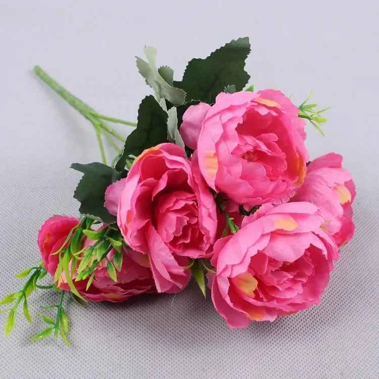 Autumn Silk Peony Bouquet – 6-Head Artificial Flowers