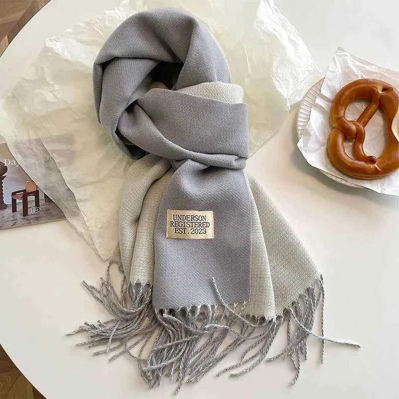 Warm Winter Cashmere Scarf – Fashionable Double-Sided Shawl Wrap