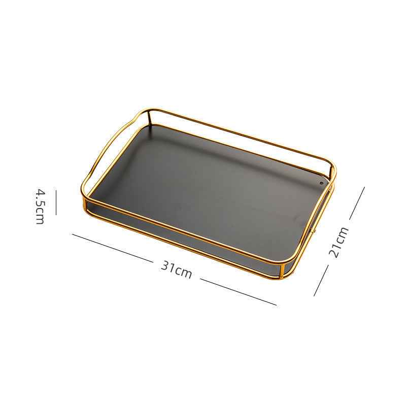 Modern Iron Tea Tray – Elegant Storage for Cups & Essentials