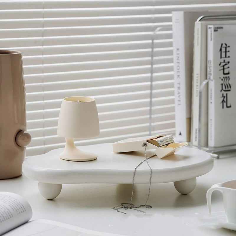 Cloudscape Geometric Wooden Tray – Unique Decorative Organizer