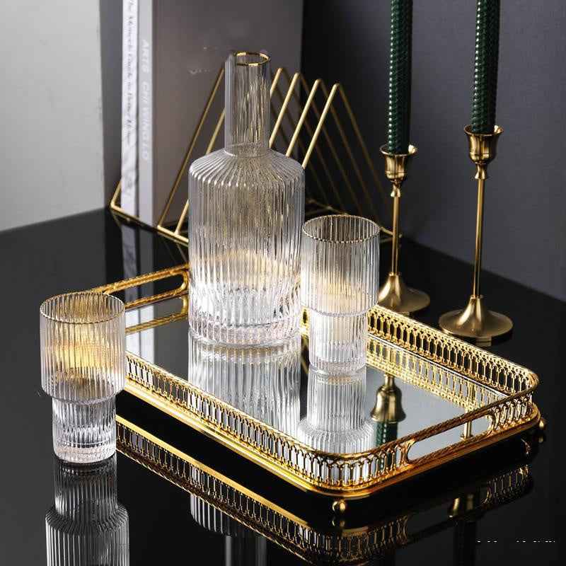 Elegant Round Glass Tray – Decorative Plate for Living Room