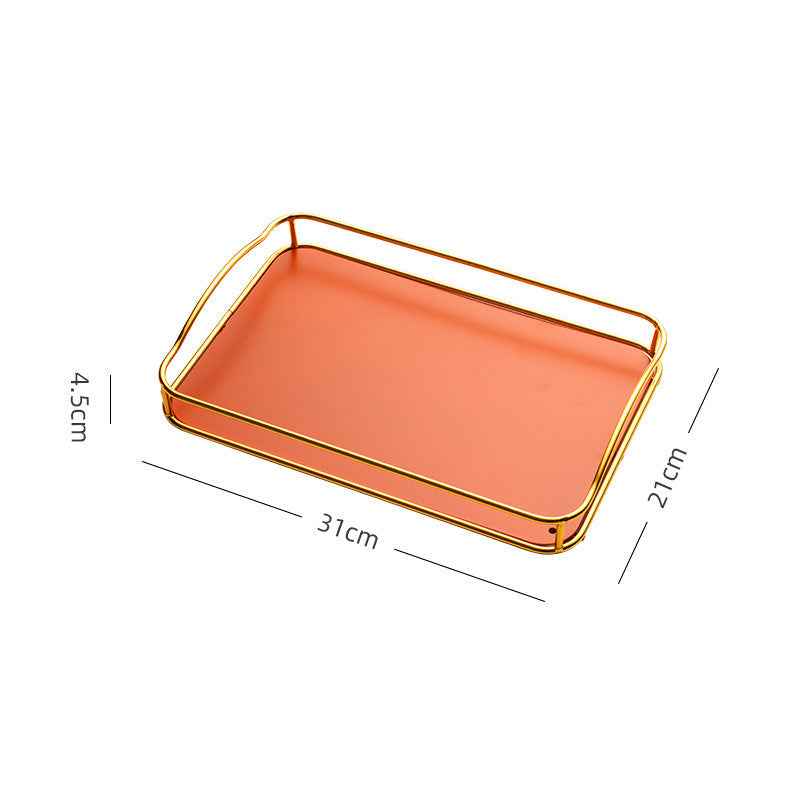 Modern Iron Tea Tray – Elegant Storage for Cups & Essentials