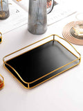 Modern Iron Tea Tray – Elegant Storage for Cups & Essentials
